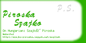 piroska szajko business card